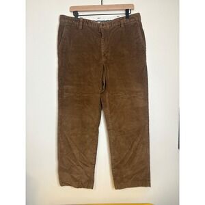 LL Bean Mens Corduroy Pants Classic‎ Fit Brown Casual Work Trousers 35X30